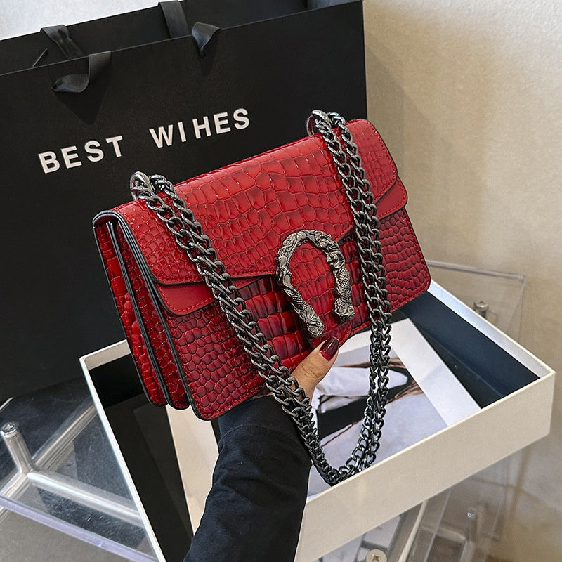 Chain-Shoulder Crossbody Square Bag - Purse-sway-ion.com
