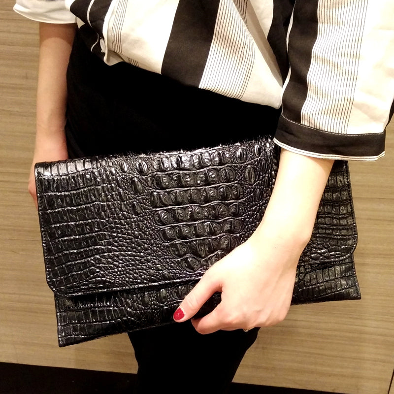 Leather Large-capacity Pattern Clutch - Purse-sway-ion.com