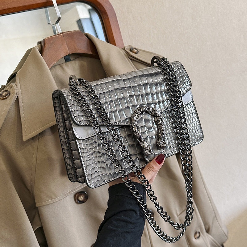 Chain-Shoulder Crossbody Square Bag - Purse-sway-ion.com