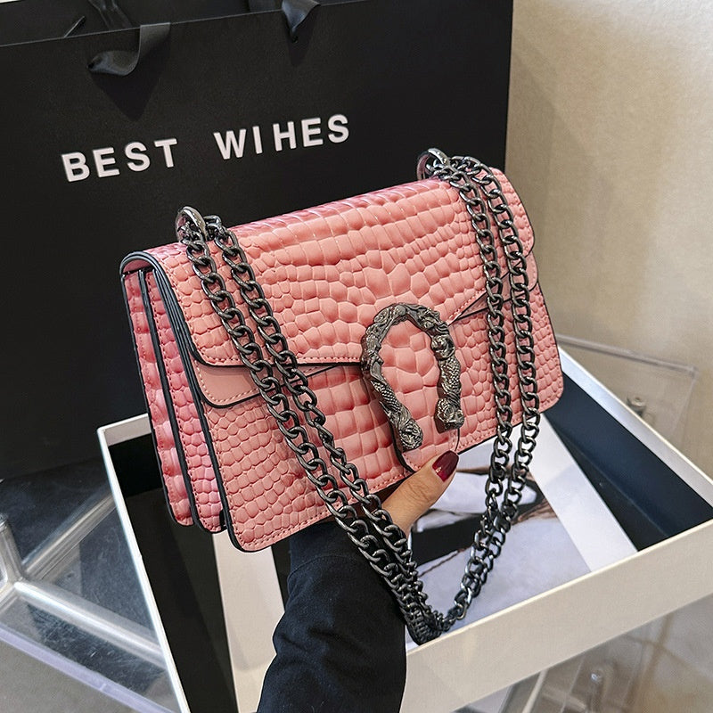 Chain-Shoulder Crossbody Square Bag - Purse-sway-ion.com