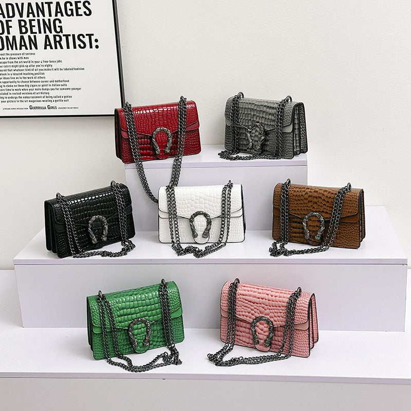 Chain-Shoulder Crossbody Square Bag - Purse-sway-ion.com